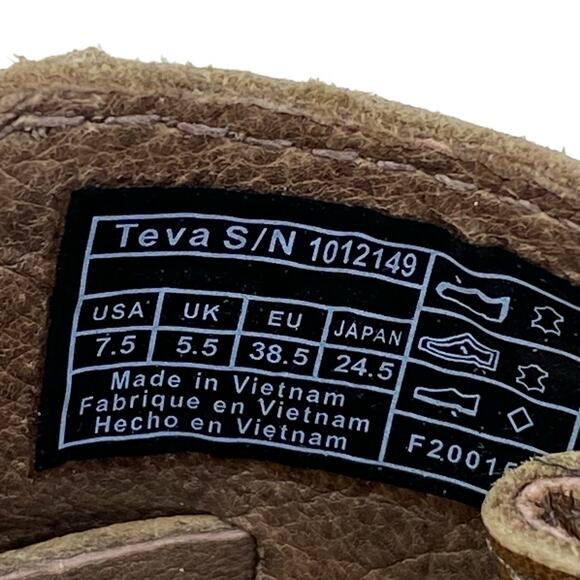 Teva Women's Cabrillo Brown Leather Slip On Strappy Wedge Sandal Size US 7.5 - Picture 10 of 11